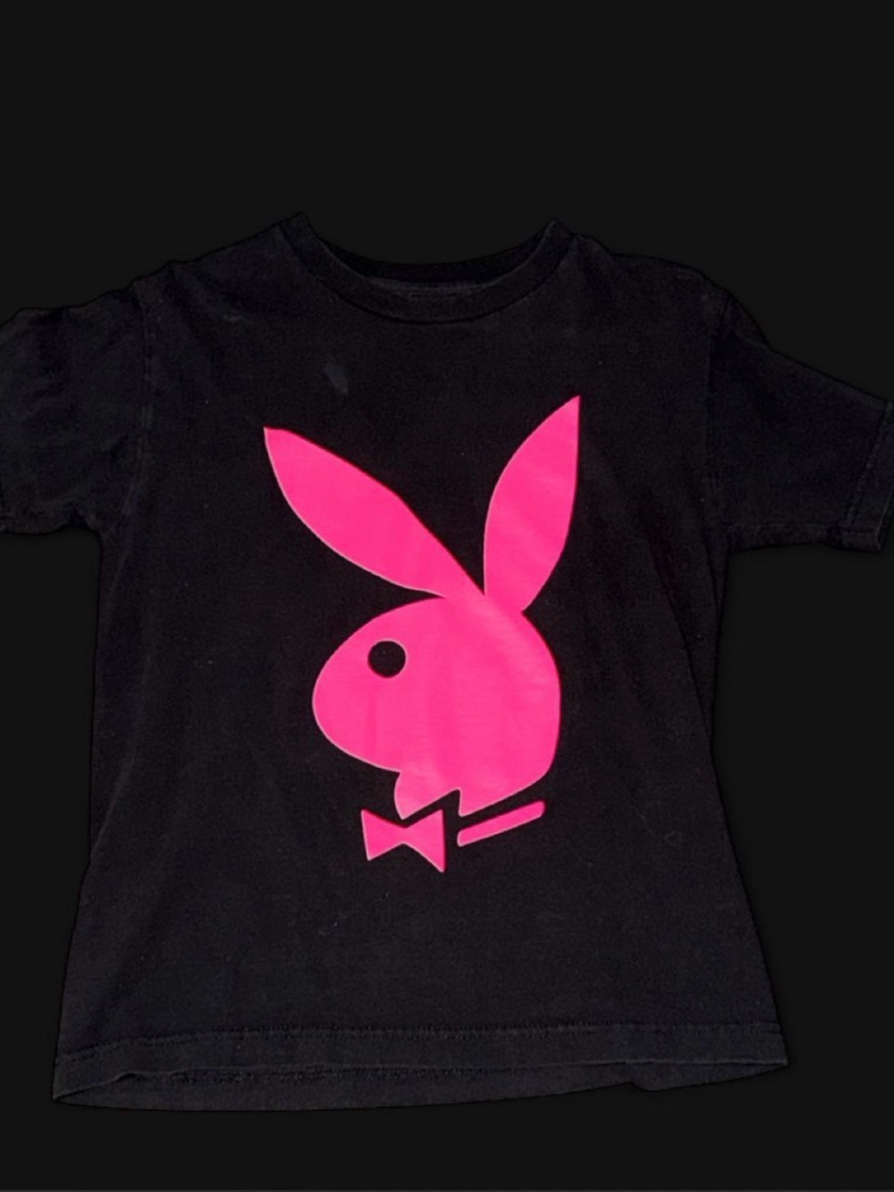 Anti Social Social Club Black Tee with Hot Pink Bunny Graphic
